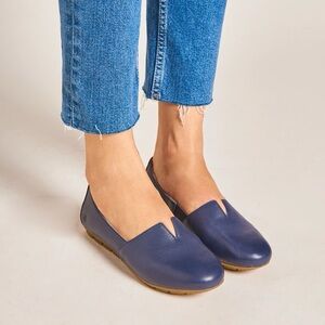 Born Dark Blue Minimalist Classic Ballet Flat Understated Luxury Loafer Slip-on